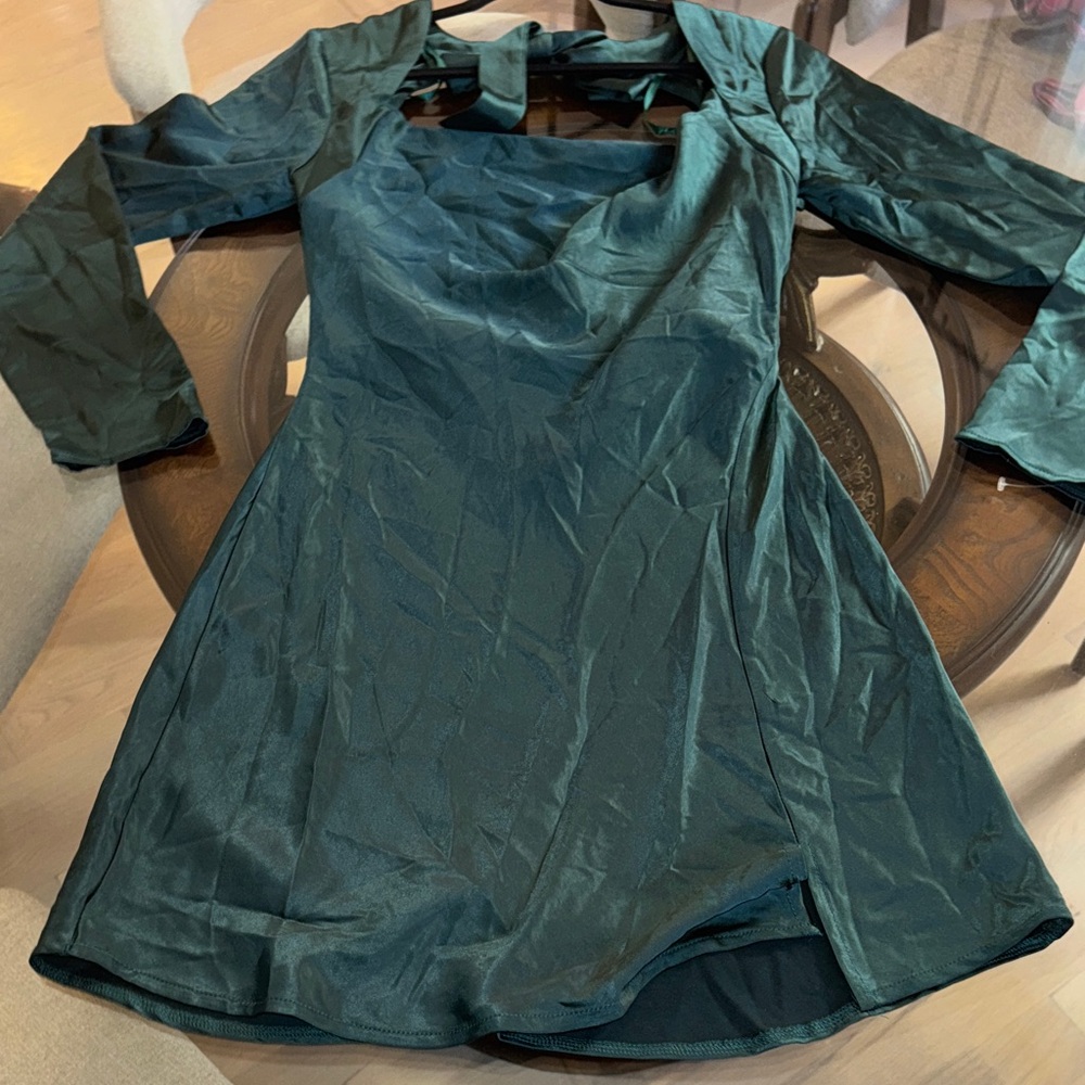 Selfie Leslie Teal Long Sleeve Dress